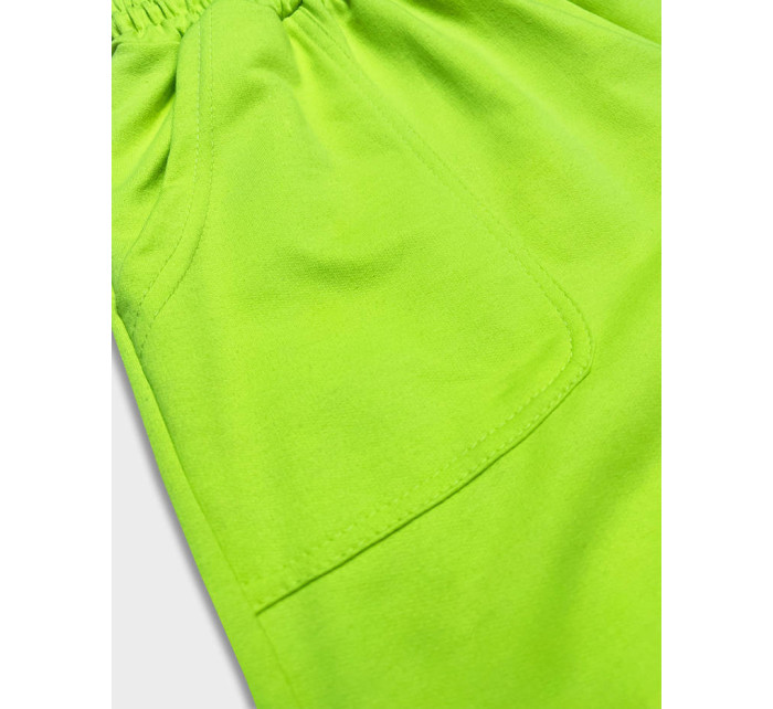 Dámské teplákové šortky v limetkové barvě (8K950-72)