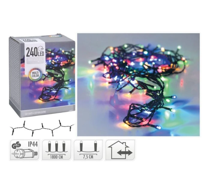 VÁNOČNÍ STROM SVĚTLA SVĚTELNÝ ŘETĚZ 240 VEDL VÍCEBAREVNÝ