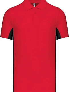 Kariban K 232 2-barevné piqué polo "Flag" 20.K232 red/black