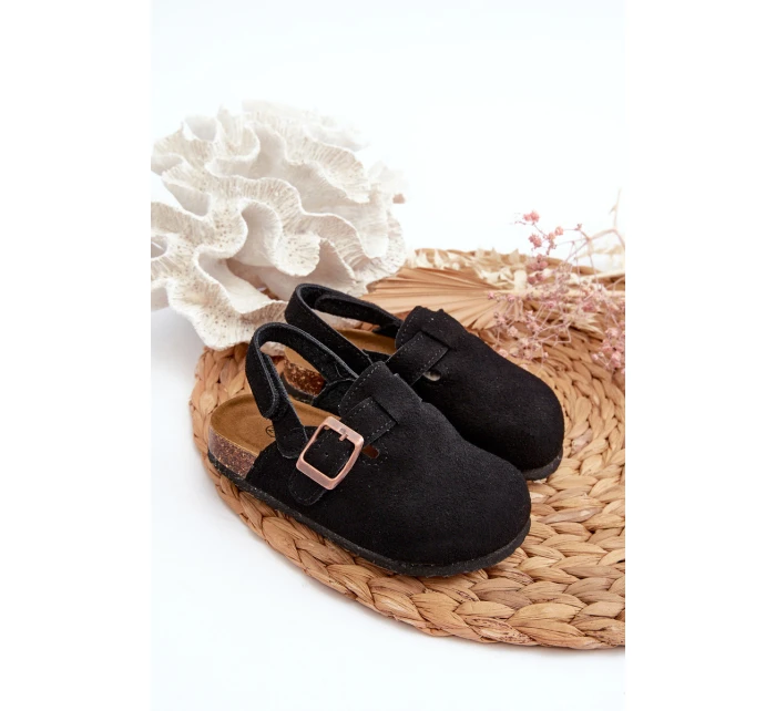 Dětské Černé Sandály Na Platformě Z Korku Vulagia Dětské Černé Sandály Na Platformě Z Korku Vulagia