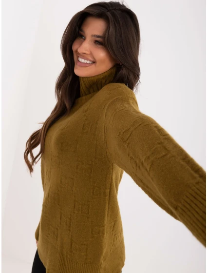 Sweter AT SW  oliwkowy model 20459127 - FPrice