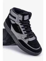 Semišové pánské tenisky Big Star OO174303 Hi-Poly System černo-šedé