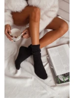 Dámské vlněné ponožky s motivem alpaky – černé Dámské vlněné ponožky s motivem alpaky – černé