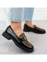 Kožené boty s leopardím vzorem lakované černé model 21904738 - VINCEZA