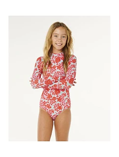 Dětský plavecký oblek RIP CURL Sunshine UPF LS Surfsuit – Girl, červený, dětský