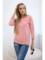 Dámská blůza s lodičkovým výstřihem meruňková