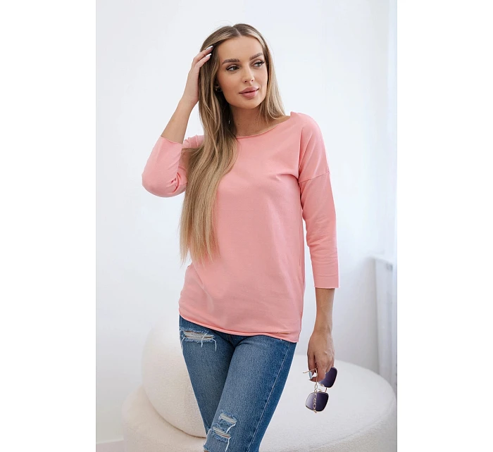 Dámská blůza s lodičkovým výstřihem meruňková