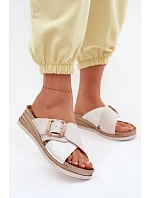 Dámské nazouváky na platformě s ozdobnou sponou Inblu RV000012 Světle béžové