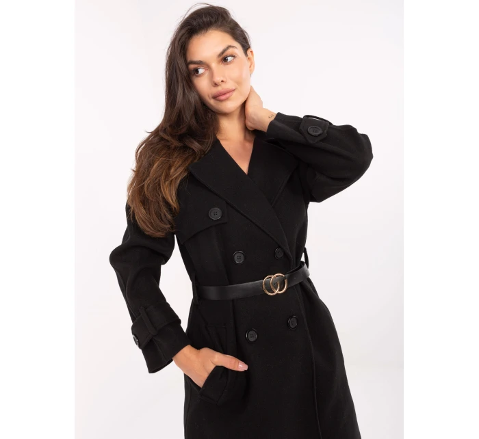 Płaszcz IT PL model 21302423 czarny - FPrice Płaszcz IT PL model 21302423 czarny - FPrice