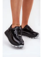 Dámské kožené tenisky na platformě Big Star HI-POLY SYSTEM – černé