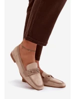 Dámské mokasíny / loafersy s ozdobným detailem – béžové Evelora Dámské mokasíny / loafersy s ozdobným detailem – béžové Evelora