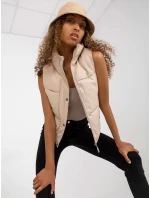 Dámská vesta NM KZ D2 model 21055766 Světle béžová - FPrice Dámská vesta NM KZ D2 model 21055766 Světle béžová - FPrice