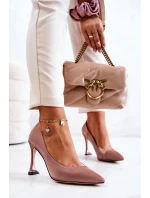 Módní kožené boty na jehlách růžové model 21581493 - S.Barski