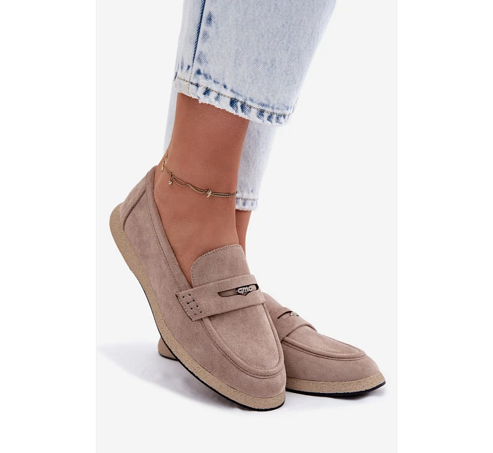 Dámské mokasíny z imitace semiše Vinceza Béžové