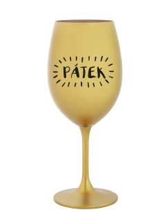 PÁTEK - zlatá sklenice na víno 350 ml