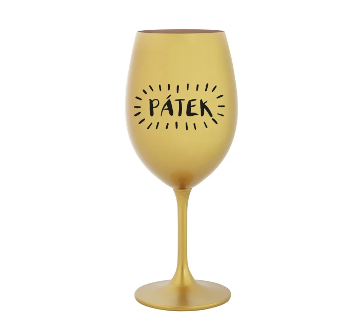PÁTEK - zlatá sklenice na víno 350 ml