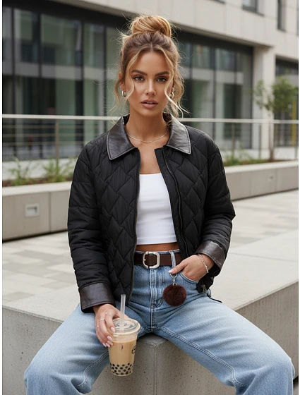 Dámská přechodná bunda model 22272302 černá - FashionStreet Dámská přechodná bunda model 22272302 černá - FashionStreet