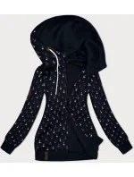 Černá teplá rozepínací mikina se vzorem kotev (2307)