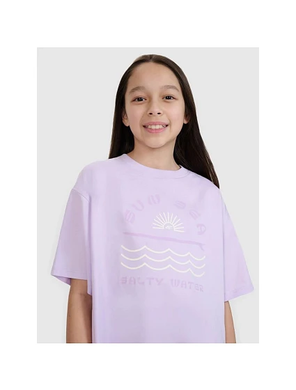 Dívčí tričko oversize s potiskem model 21436043 - 4F