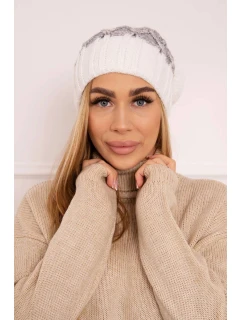 Milano fleecová čepice K203 grey melange+ecru