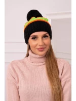 Kinga dámská čepice K297 černá+zelená neon+oranžová Kinga dámská čepice K297 černá+zelená neon+oranžová