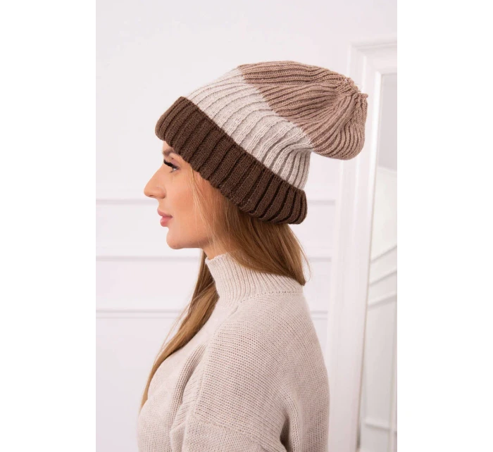 Fleecová čepice Bojana K265 cappuccino+světle béžová+tmavě béžová Fleecová čepice Bojana K265 cappuccino+světle béžová+tmavě béžová