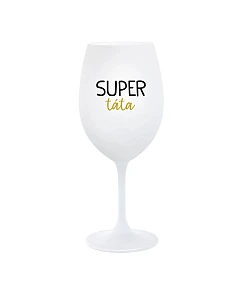 SUPER TÁTA - bílá  sklenice na víno 350 ml