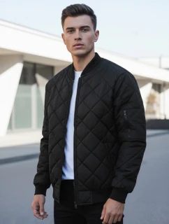 Pánská prošívaná bunda bomber černá TX2215