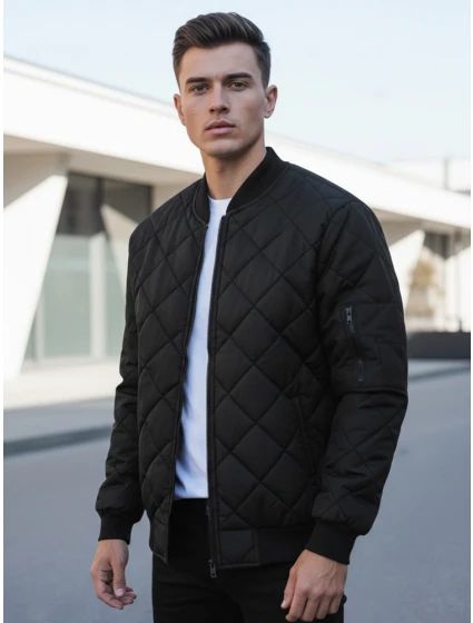 Pánská prošívaná bunda bomber černá TX2215