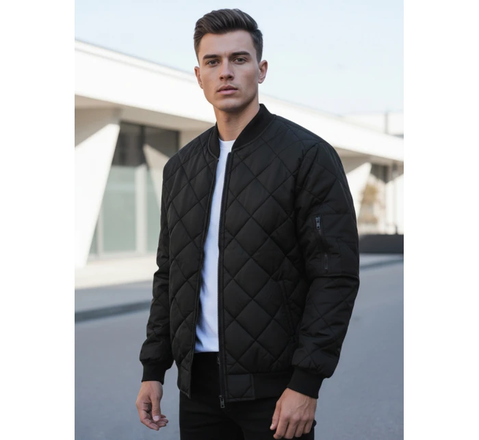 Pánská prošívaná bunda bomber černá TX2215