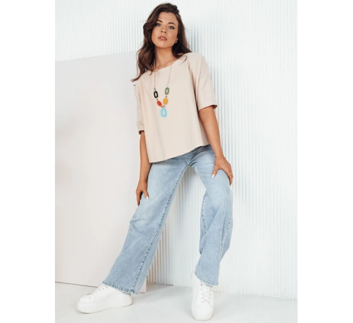 Dámská oversize halenka BULS beige FashionStreet RY2505