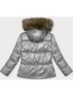 Šedá dámská bunda se střihem model 21246850 - S'WEST