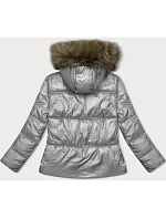 Šedá dámská bunda se střihem model 21246850 - S'WEST Šedá dámská bunda se střihem model 21246850 - S'WEST