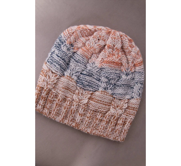 Fleecová čepice Dolores K303 camel+jeans+red Fleecová čepice Dolores K303 camel+jeans+red