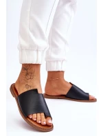 Dámské kožené žabky Černá model 21613223 - EVENTO Dámské kožené žabky Černá model 21613223 - EVENTO