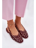 Zdobené Baleríny Na Plochém Podpatku Bordové Nilarisela Zdobené Baleríny Na Plochém Podpatku Bordové Nilarisela