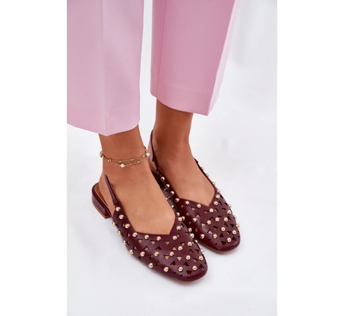 Zdobené Baleríny Na Plochém Podpatku Bordové Nilarisela Zdobené Baleríny Na Plochém Podpatku Bordové Nilarisela