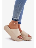 Pěnové Dámské Pantofle Na Platformě Béžové Xalvania Pěnové Dámské Pantofle Na Platformě Béžové Xalvania