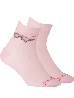 TENKÉ PONOŽKY BARVA 6-11 LET DÍVKY PERLEŤOVĚ RŮŽOVÁ 27/29