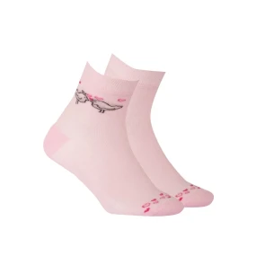 TENKÉ PONOŽKY BARVA 6-11 LET DÍVKY PERLEŤOVĚ RŮŽOVÁ 27/29