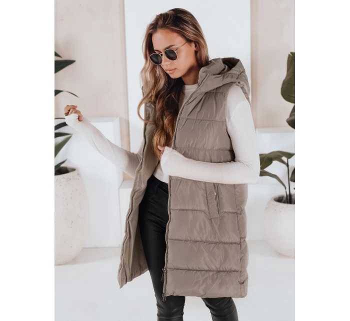 Dámská prošívaná vesta BRITA béžová FashionStreet TY3267