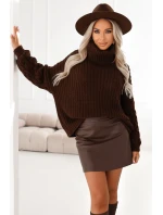 Teplý rolák oversize s širokými rukávy model 21794488 - numoco basic Teplý rolák oversize s širokými rukávy model 21794488 - numoco basic