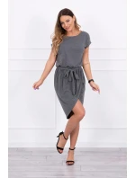 Šaty s obálkovým spodním dílem grafitové melanžové Šaty s obálkovým spodním dílem grafitové melanžové