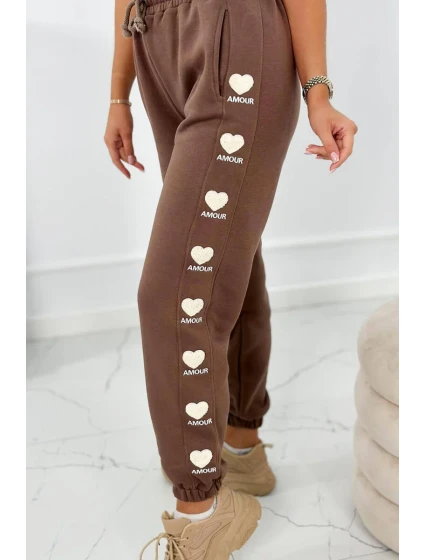 Bavlněné kalhoty Amour mocca
