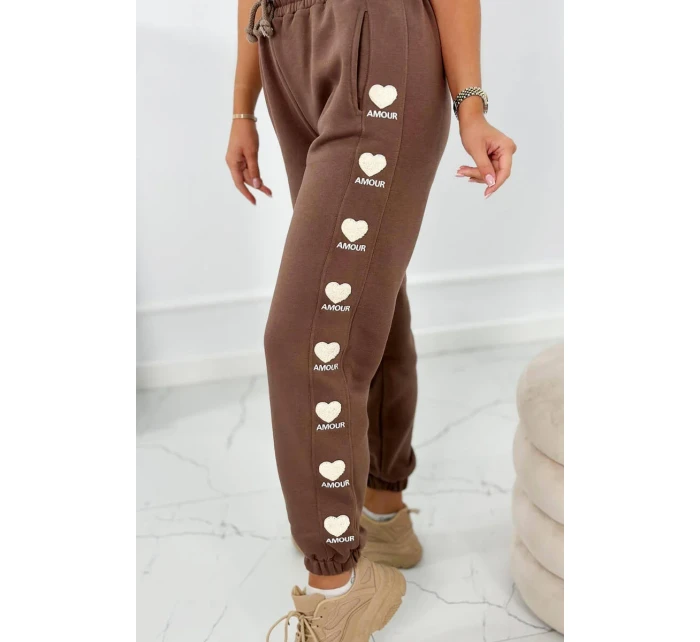 Bavlněné kalhoty Amour mocca