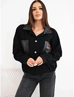 Dámská manšestrová bunda s kapsami a model 22347734 černá - K-Fashion Dámská manšestrová bunda s kapsami a model 22347734 černá - K-Fashion
