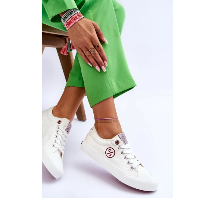 Dámské Cross Jeans Fabric Sneakers LL2R4043 Bílé