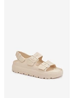 Dámské pěnové sandály na platformě Big Star model 22100692 světle béžové - Big Star Shoes