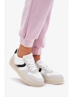 Dámské nízké tenisky na platformě – bílé Telmira Dámské nízké tenisky na platformě – bílé Telmira