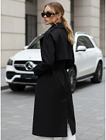 Dámský dvouřadový kabát TY5437 černý - FashionStreet 